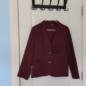 Talbots Soft Burgundy Wool-Blend Blazer
